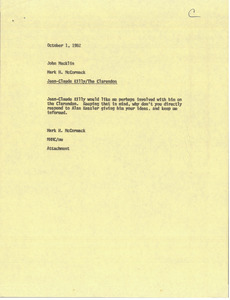 Memorandum from Mark H. McCormack to John Macklin