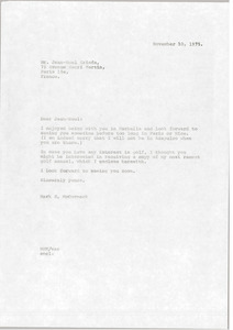 Letter from Mark H. McCormack to Jean-Noel Grinda