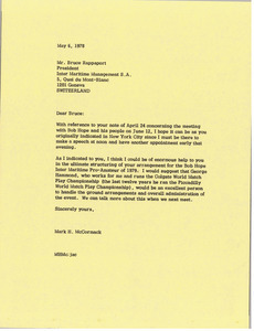 Letter from Mark H. McCormack to Bruce Rappaport