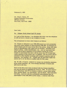 Letter from Mark H. McCormack to John E. Grimm