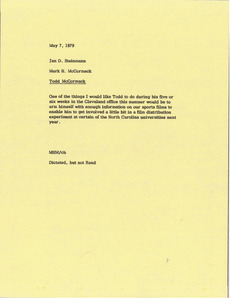 Memorandum from Mark H. McCormack to Jan Steinmann