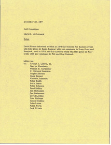 Memorandum from Mark H. McCormack to the golf committee