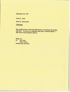 Memorandum from Mark H. McCormack to David A. Rees