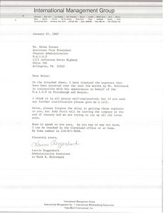 Letter from Laurie Roggenburk to Helen Turner
