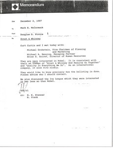 Memorandum from Douglas D. Pirnie to Mark H. McCormack