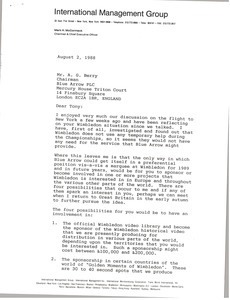 Letter from Mark H. McCormack to A. G. Berry