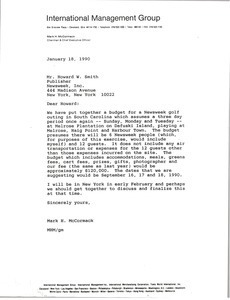 Letter from Mark H. McCormack to Howard W. Smith