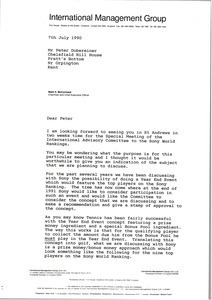 Letter from Mark H. McCormack to Peter Dobereiner