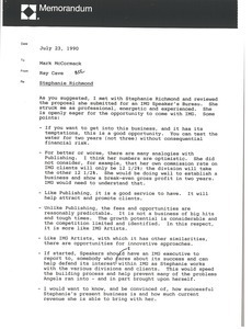 Memorandum from Mark H. McCormack to Ray Cave