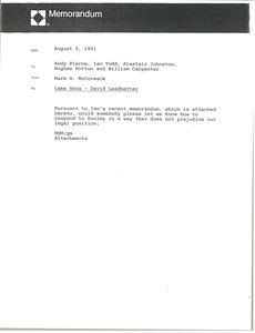 Memorandum from Mark H. McCormack concerning Lake Nona