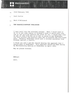 Memorandum from Mark H. McCormack to Curt Curtis