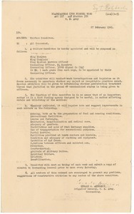 Memorandum from United States Army
