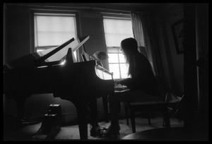 Judy Collins playing piano in her New York apartment