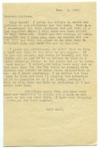 Letter from Maida Riggs to Riggs family