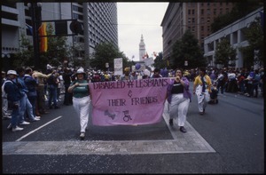 Disabled Lesbians and Their Friends marching in San Francisco Pride Parade