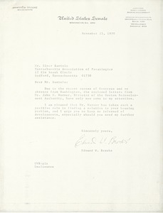 Letter from Edward W. Brooke to Elmer C. Bartels