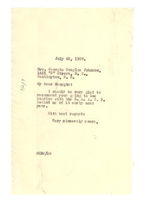 Letter from W. E. B. Du Bois to Georgia Douglas Johnson
