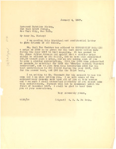 Letter from W. E. B. Du Bois to Hutchins Bishop