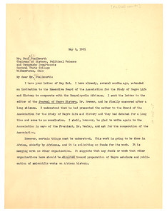 Letter from W. E. B. Du Bois to Paul McStallworth