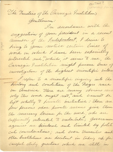 Letter from W. E. B. Du Bois to Carnegie Foundation