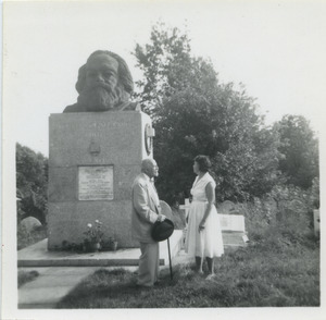 W. E. B. Du Bois and Shirley Graham Du Bois at the grave of Karl Marx