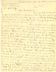 Letter from Mary B. Talbert to W. E. B. Du Bois