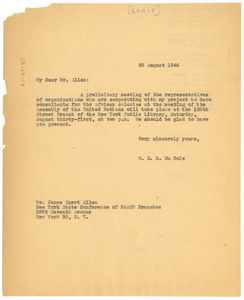 Letter from W. E. B. Du Bois to NAACP New York State Conference