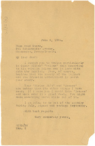 Letter from W. E. B. Du Bois to Maud I. Owens