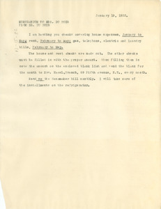 Memorandum from W. E. B. Du Bois to Nina Du Bois