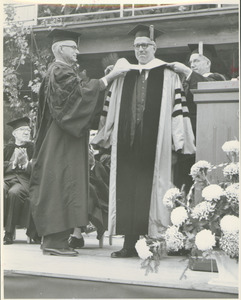 Thomas C. Mendenhall at his hooding ceremony during the Centennial Convocation
