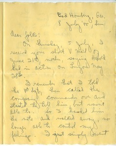 Letter from Joseph Langland to Langland family