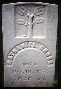 Ipswich (Mass.) gravestone: Cross, Nathaniel (d. 1851)