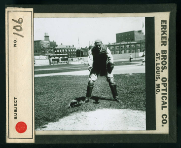 Leslie Mann Baseball Lantern Slide, No. 106