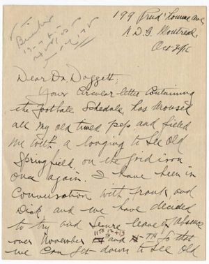Letter from Charles A. Palmer to Laurence L. Doggett (October 30, 1916)