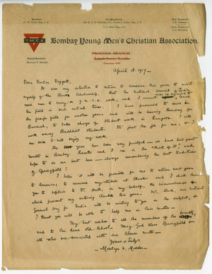 Letter from Montagu F. Modder to Laurence L. Doggett (April 18, 1917)