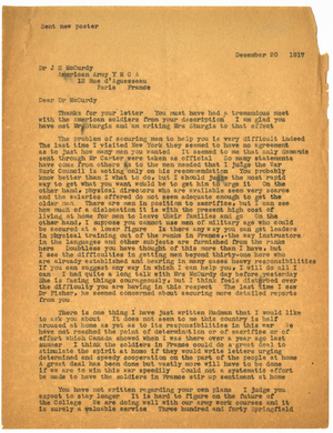 Letter from Laurence L. Doggett to James H. McCurdy (December 20, 1917)