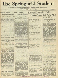 The Springfield Student (vol. 12, no. 27), May 12, 1922