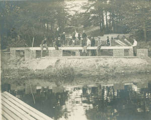 Laying the Gladden Boathouse Foundation, 1901