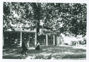 Students Walking by Cheney Hall, October 1972