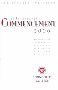 Springfield College undergraduate Commencement Program (2006)