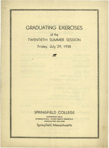 Springfield College Commencement Program (Summer 1938)