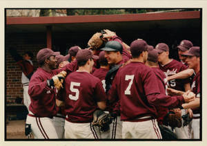 Springfield College baseball team huddle