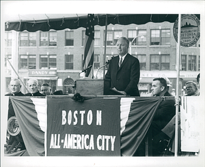 Mayor John Collins at ground breaking of new City Hall