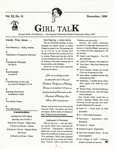 Girl Talk, Vol. 11 No. 11 (November, 1996)