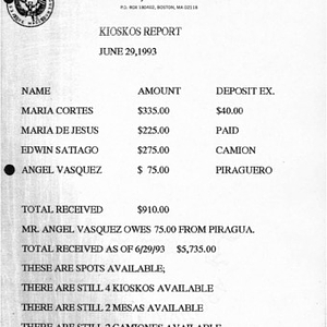 Kioskos report, June 29, 1993