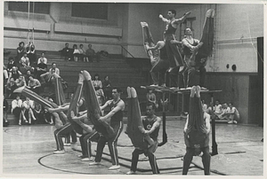 Pyramid made by Springfield College Gymnasts