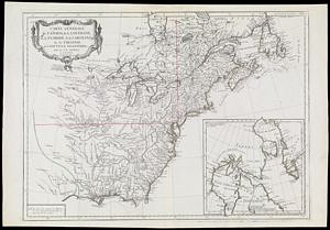 Carte generale du Canada, de la Louisiane, de la Floride, de la Caroline, de la Virginie, de la Nouvelle Angleterre, etc.