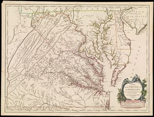 Carte de la Virginie et du Maryland
