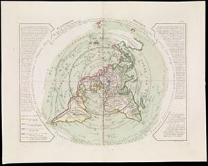 Planisphere Physique ou l'on voit du Pole Septentrionale