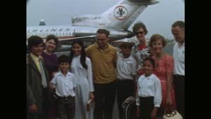 Vietnamese kids arrive airport